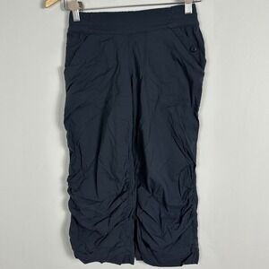 Lululemon Dance Studio Crop Pants‎ Navy Blue Womens Size 4 Cinch Hem Active Run